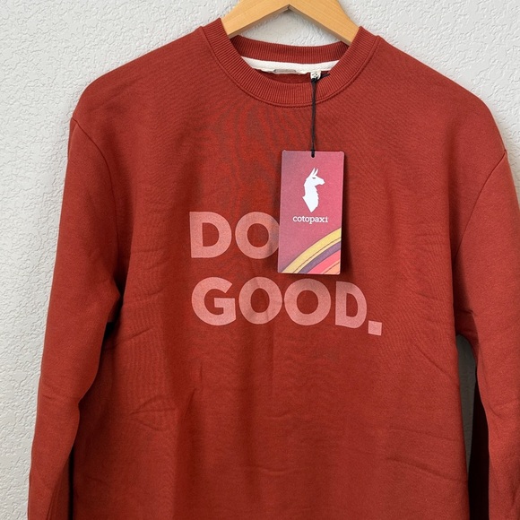 Mens Do Good Organic Crewneck Sweatshirt Spice Orange size Small NWT - Picture 3 of 9